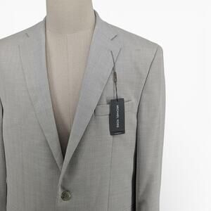 Michael Kors Men's Classic-Fit Stretch Sport Coat Blazer Jacket Light Grey 44 L